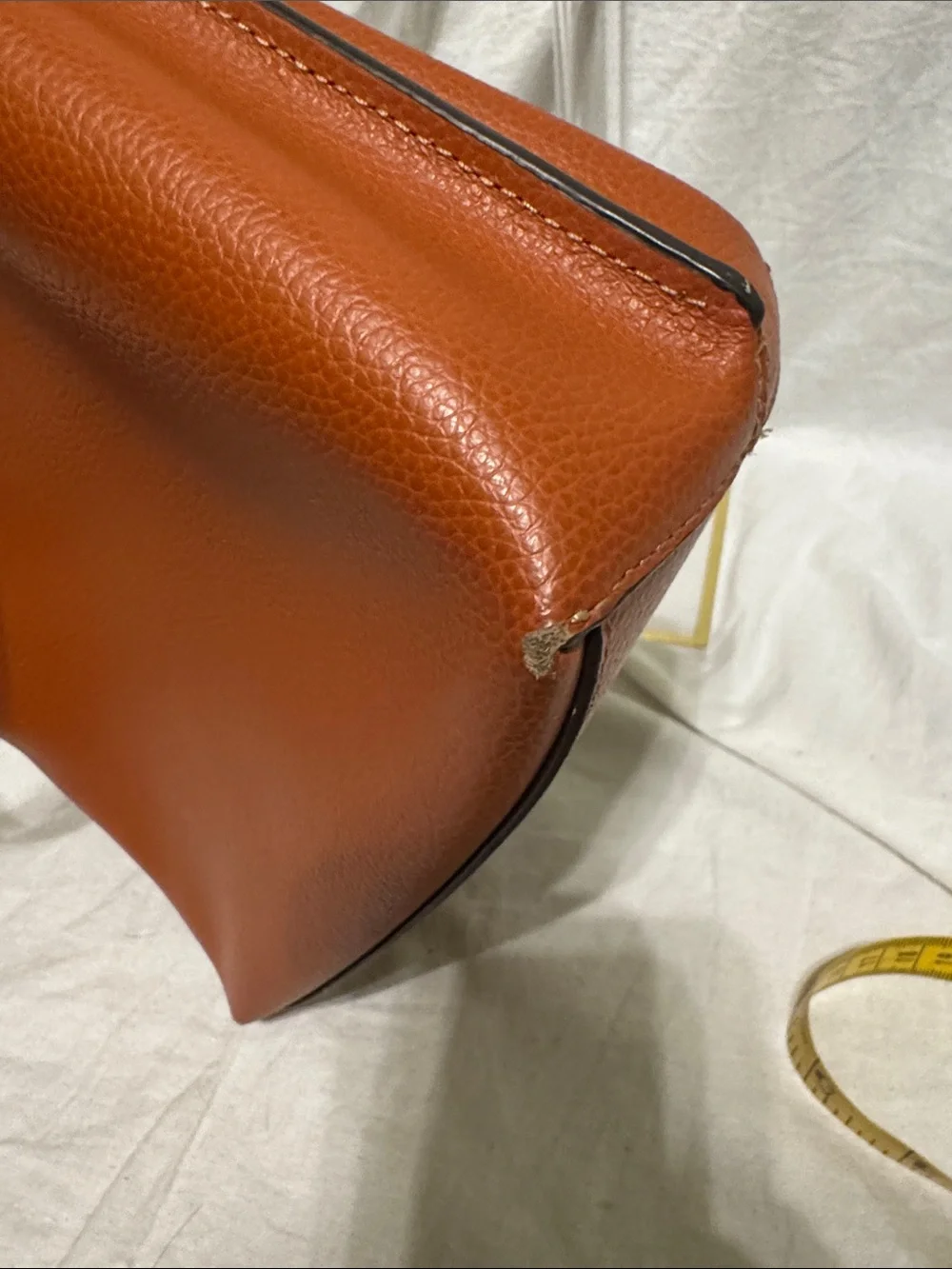 Coach Pebble Leather Shoulder Bag in Rust with Dark Brown Strap